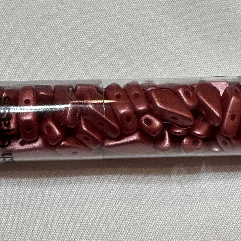 Czech Glass 2 Hole Kite Beads Pastel Dark Coral