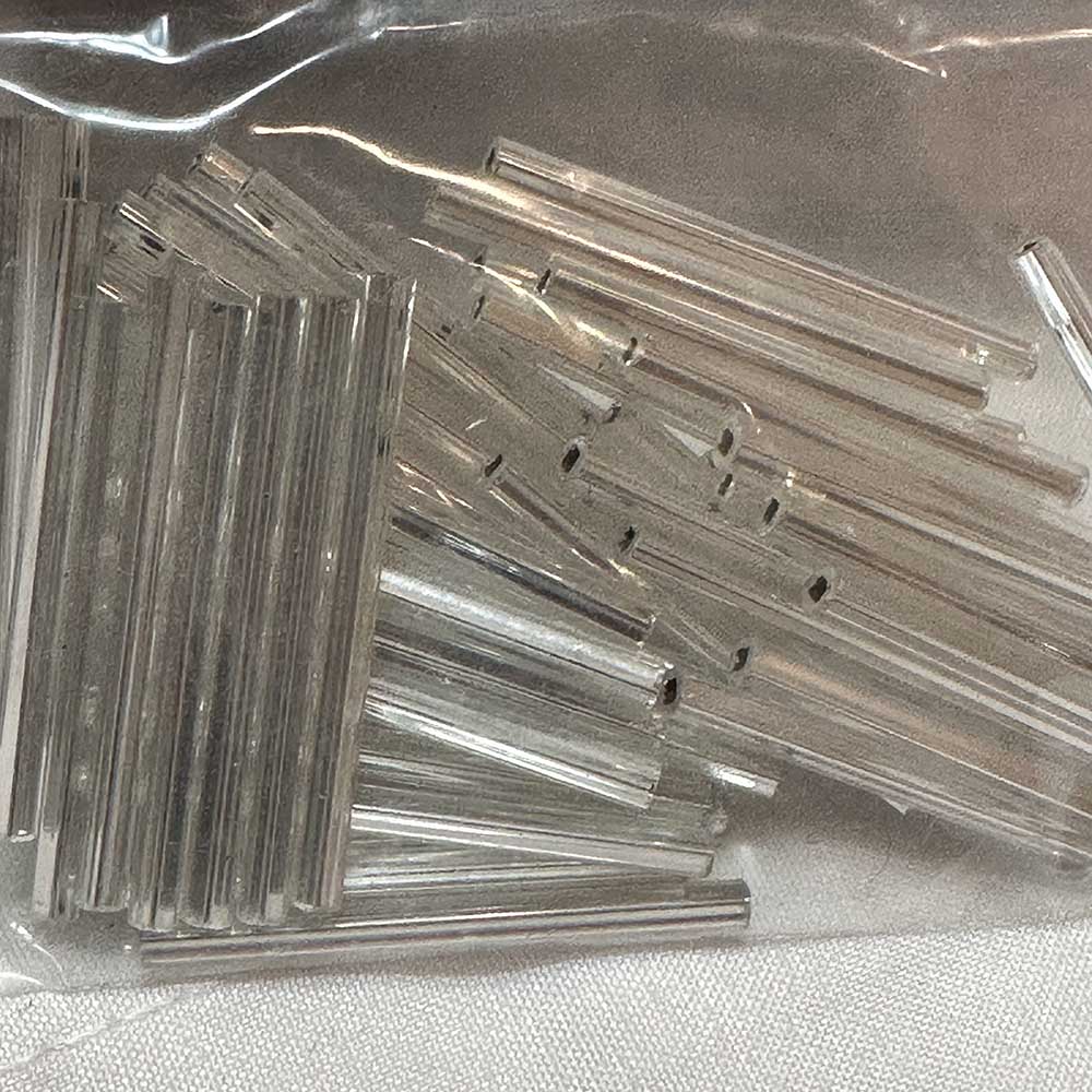 Bugle Beads 30mm Opaque Silver Lined Crystal #1