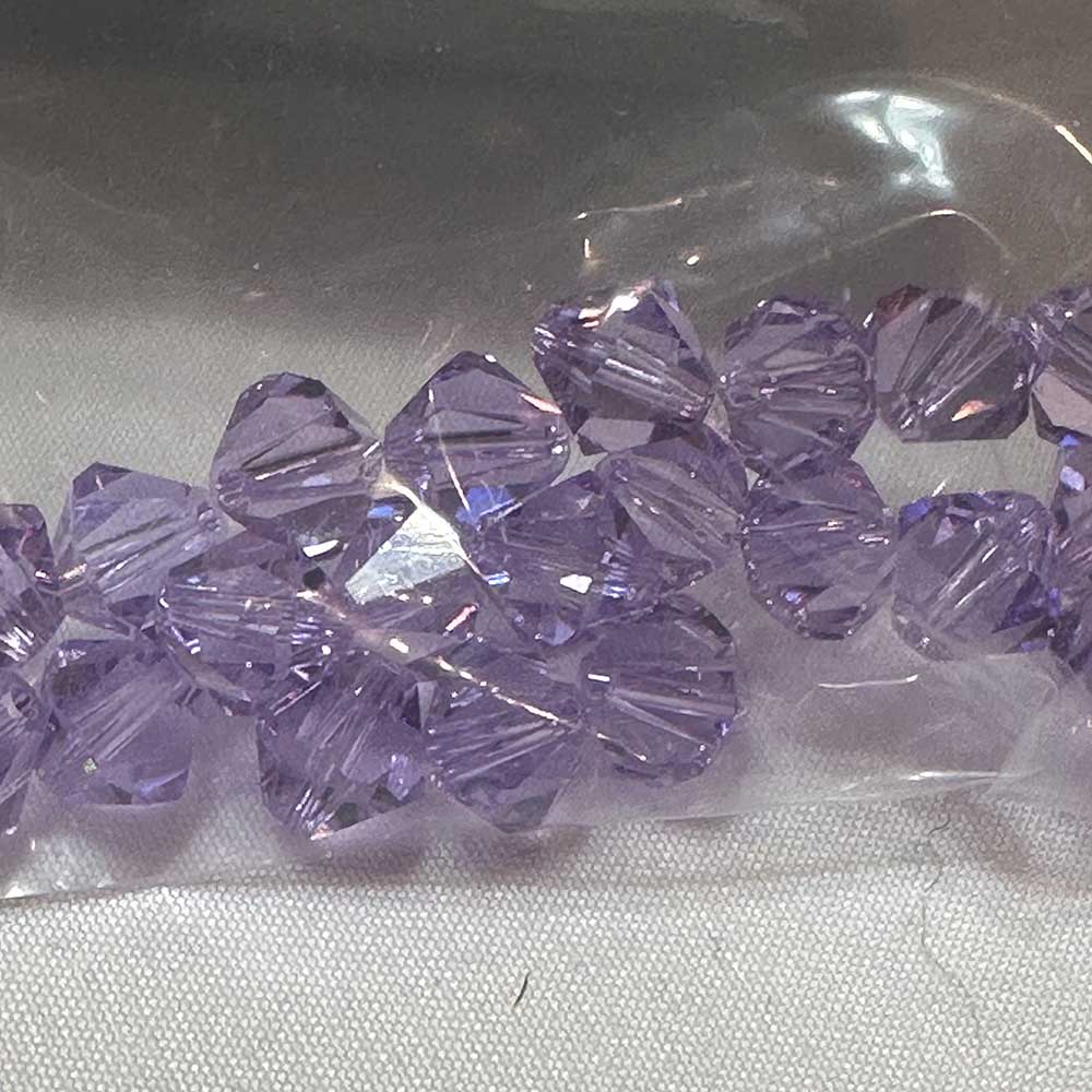 Violet 8mm Bicone Crystal Beads