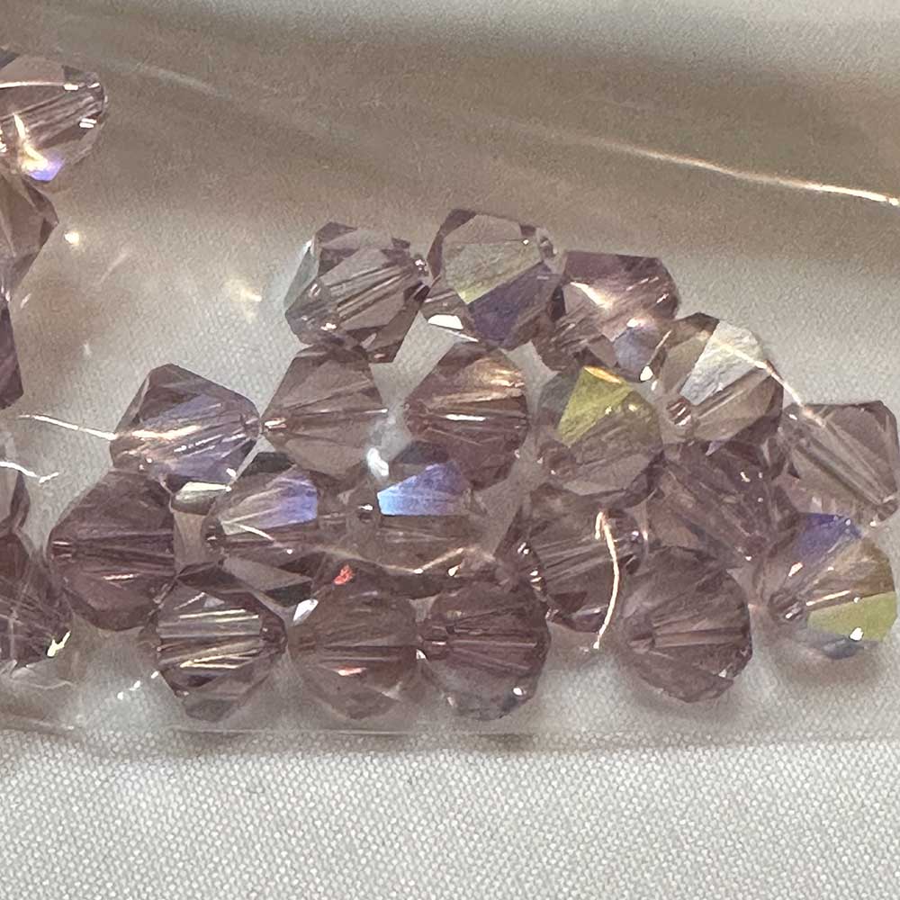 Light Amethyst AB 8mm Bicone Crystal Beads