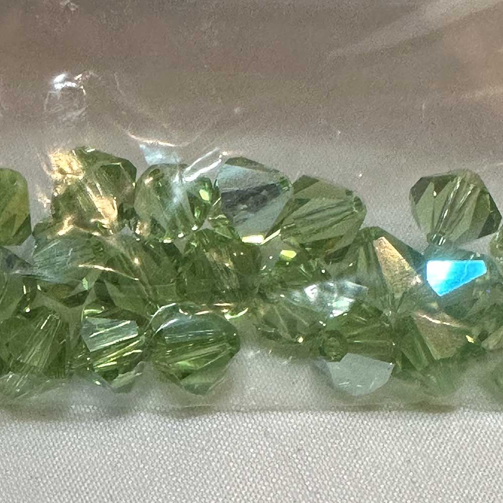 Peridot AB 8mm Bicone Crystal Beads