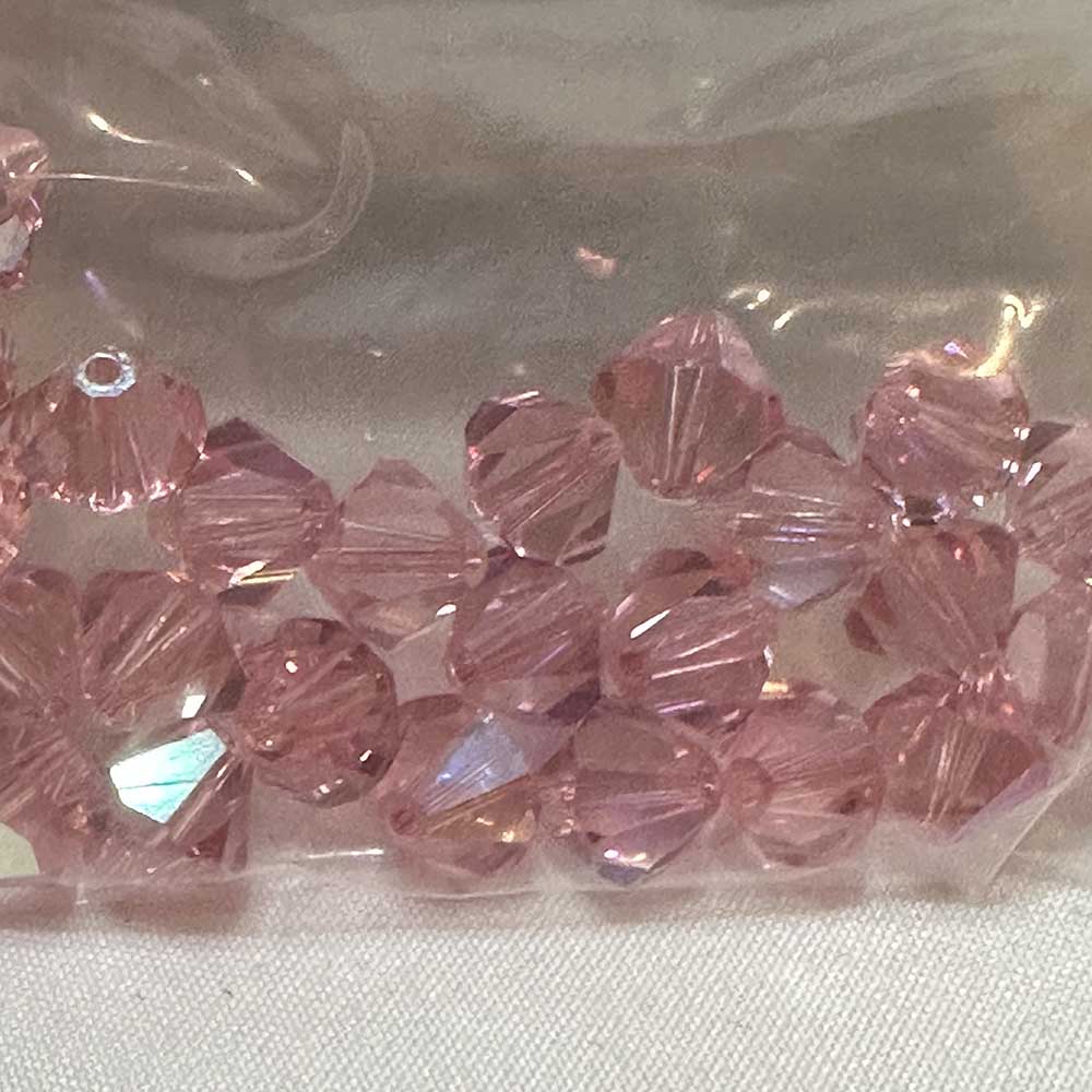 Light Rose AB 8mm Bicone Crystal Beads