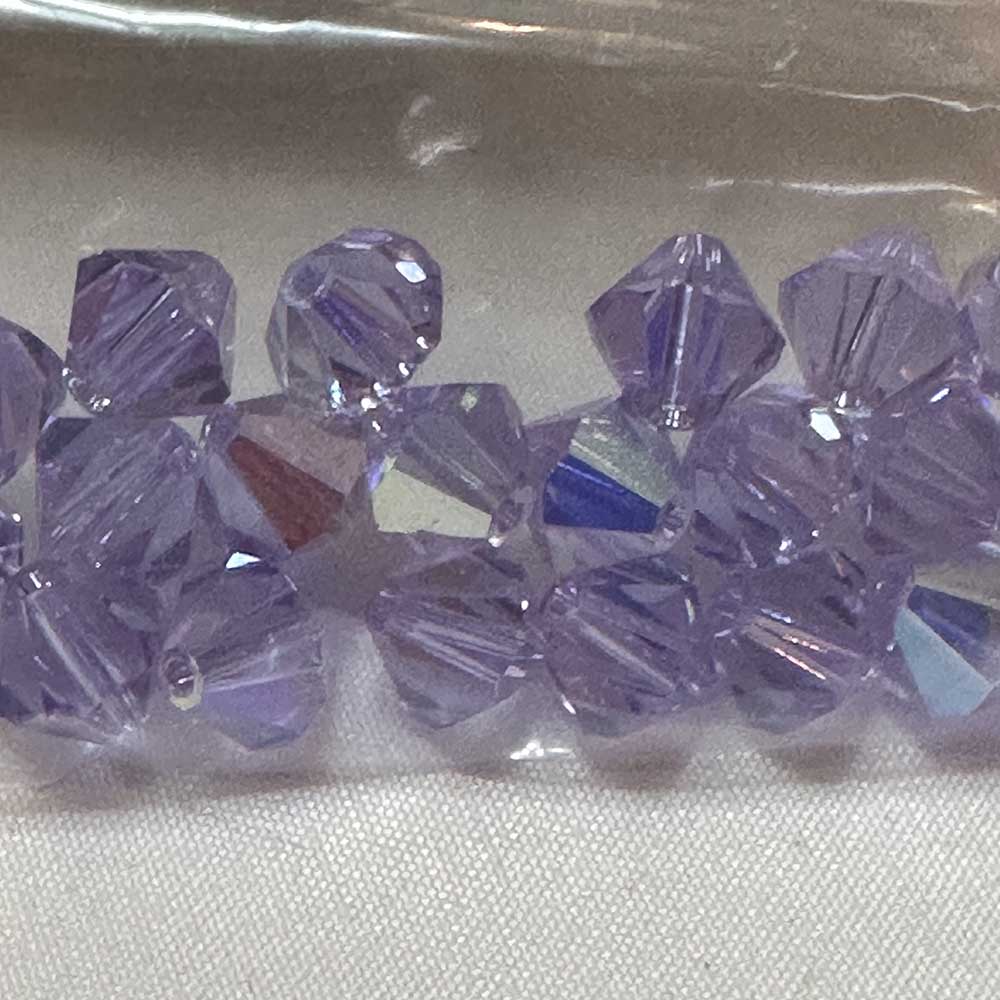 Light Tanzanite AB 8mm Bicone Crystal Beads