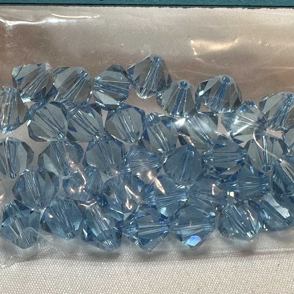 Aquamarine 8mm Bicone Crystal Beads