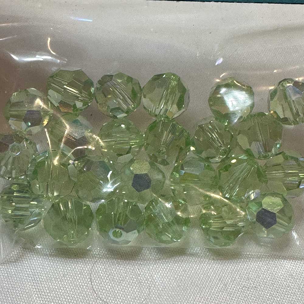 Mint AB 8mm Round Crystal Beads