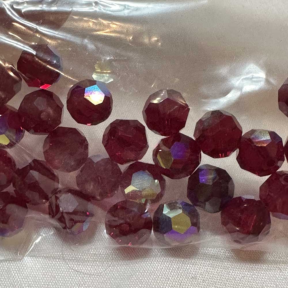 Ruby AB 8mm Round Crystal Beads