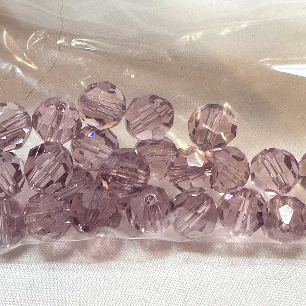 Light Amethyst 8mm Round Crystal Beads