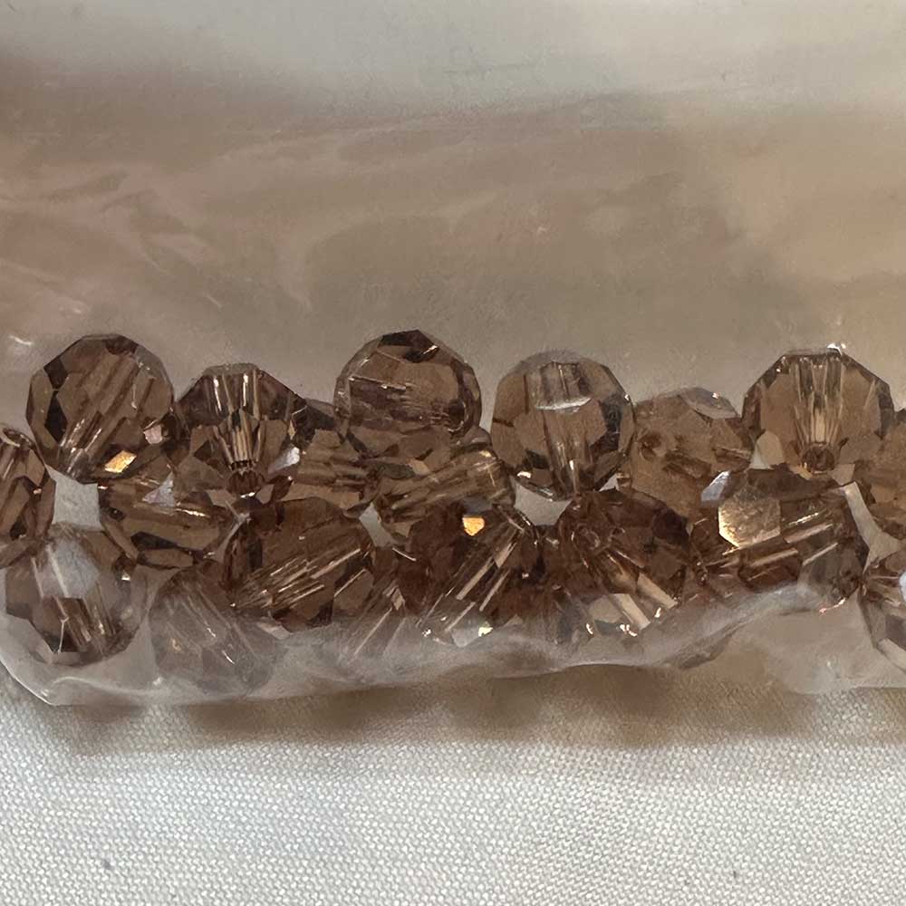 Medium Brown 8mm Round Crystal Beads