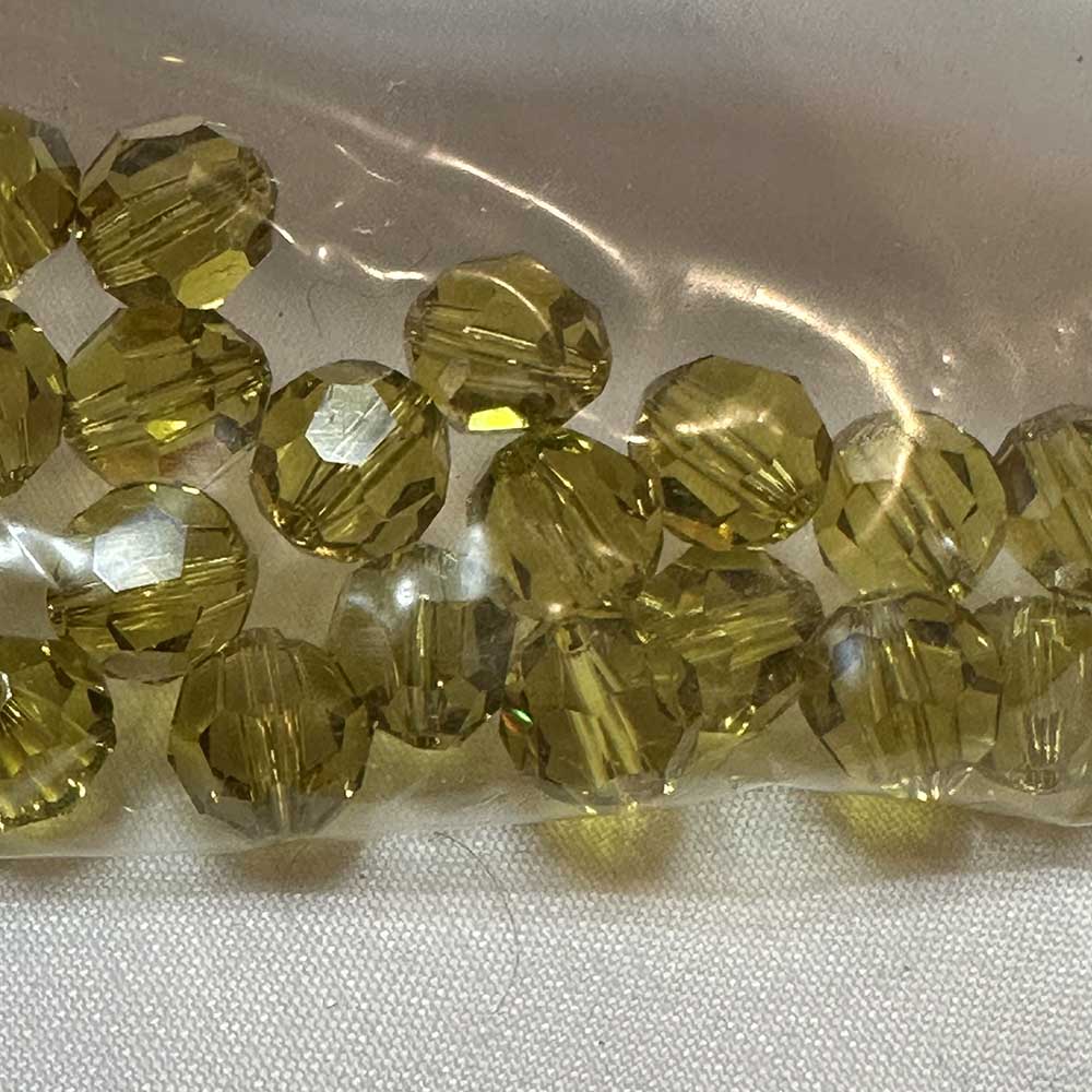 Lime 8mm Round Crystal Beads