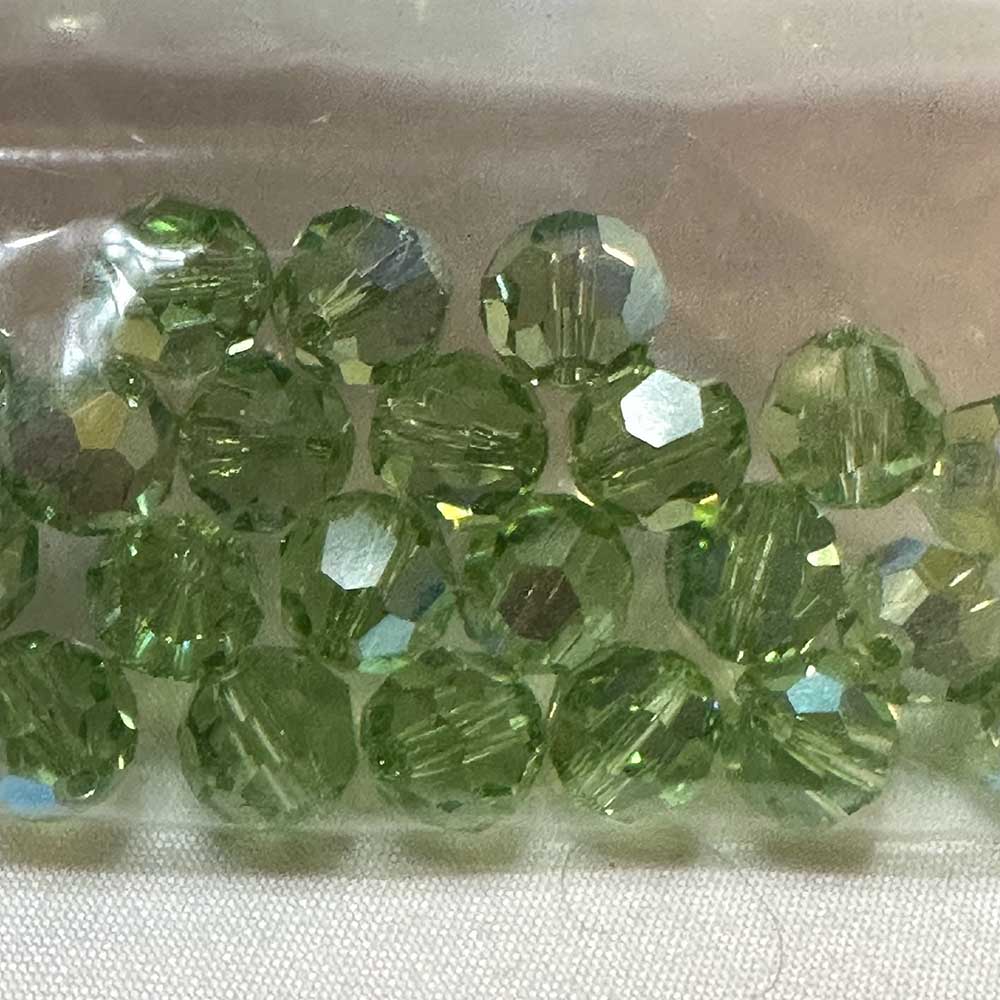 Peridot AB 8mm Round Crystal Beads