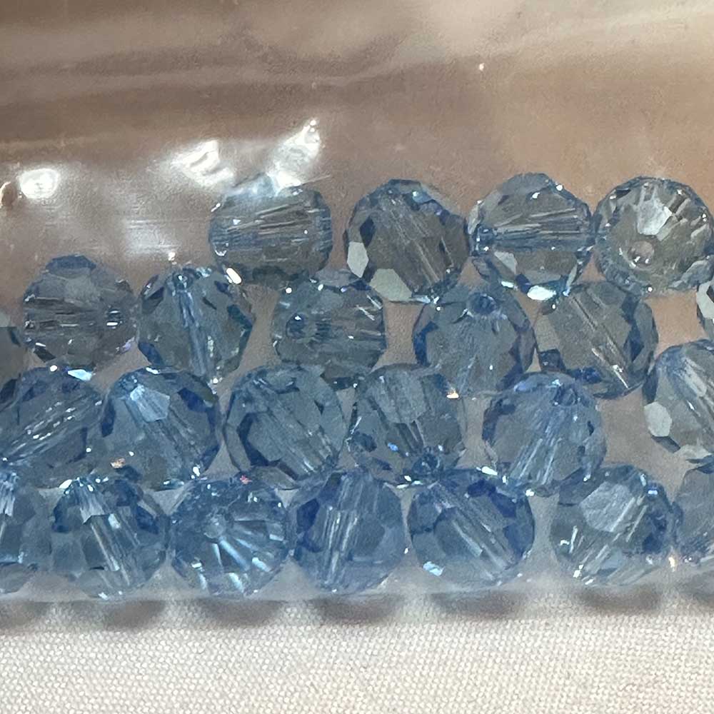 Aquamarine 8mm Round Crystal Beads