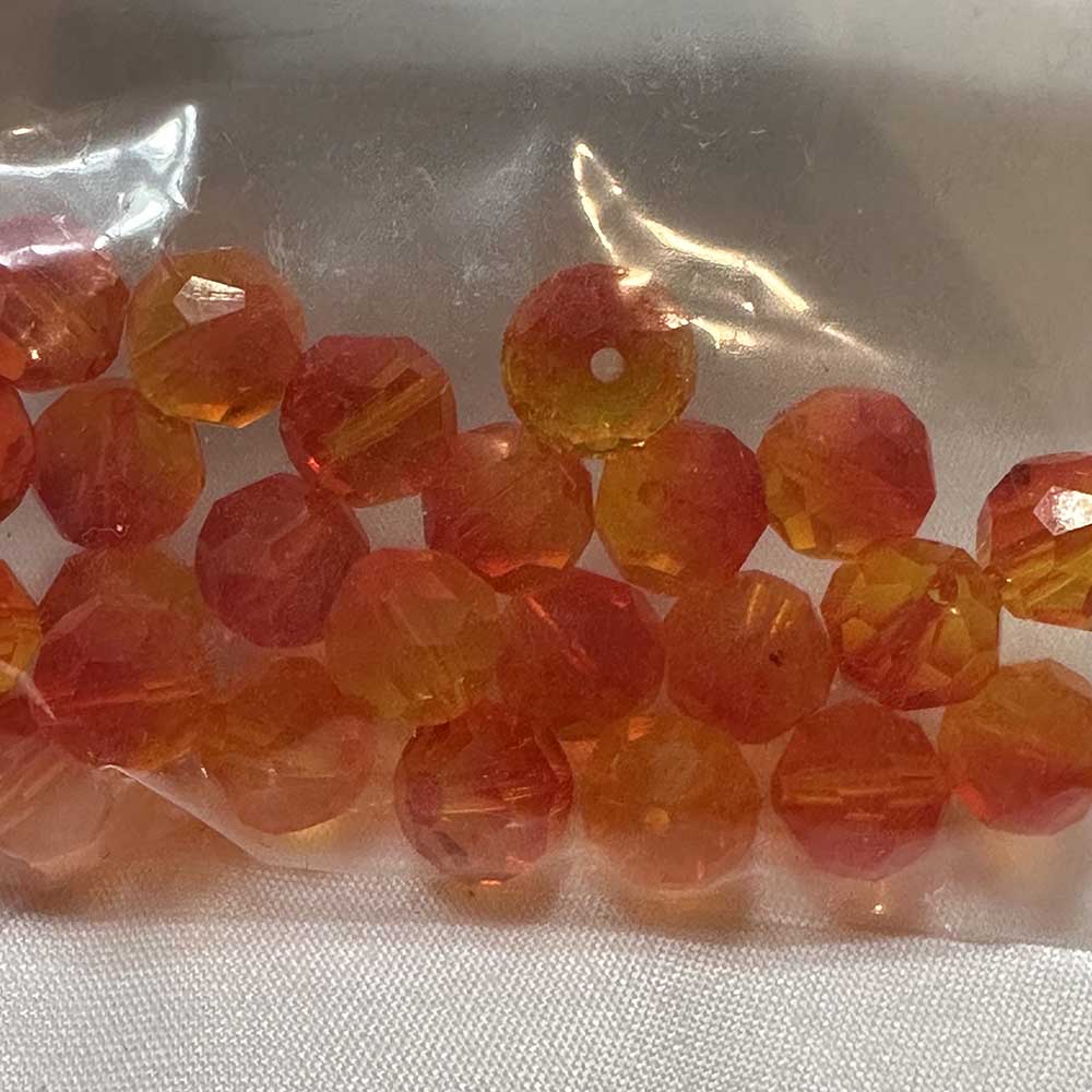 Fire Opal 8mm Round Crystal Beads