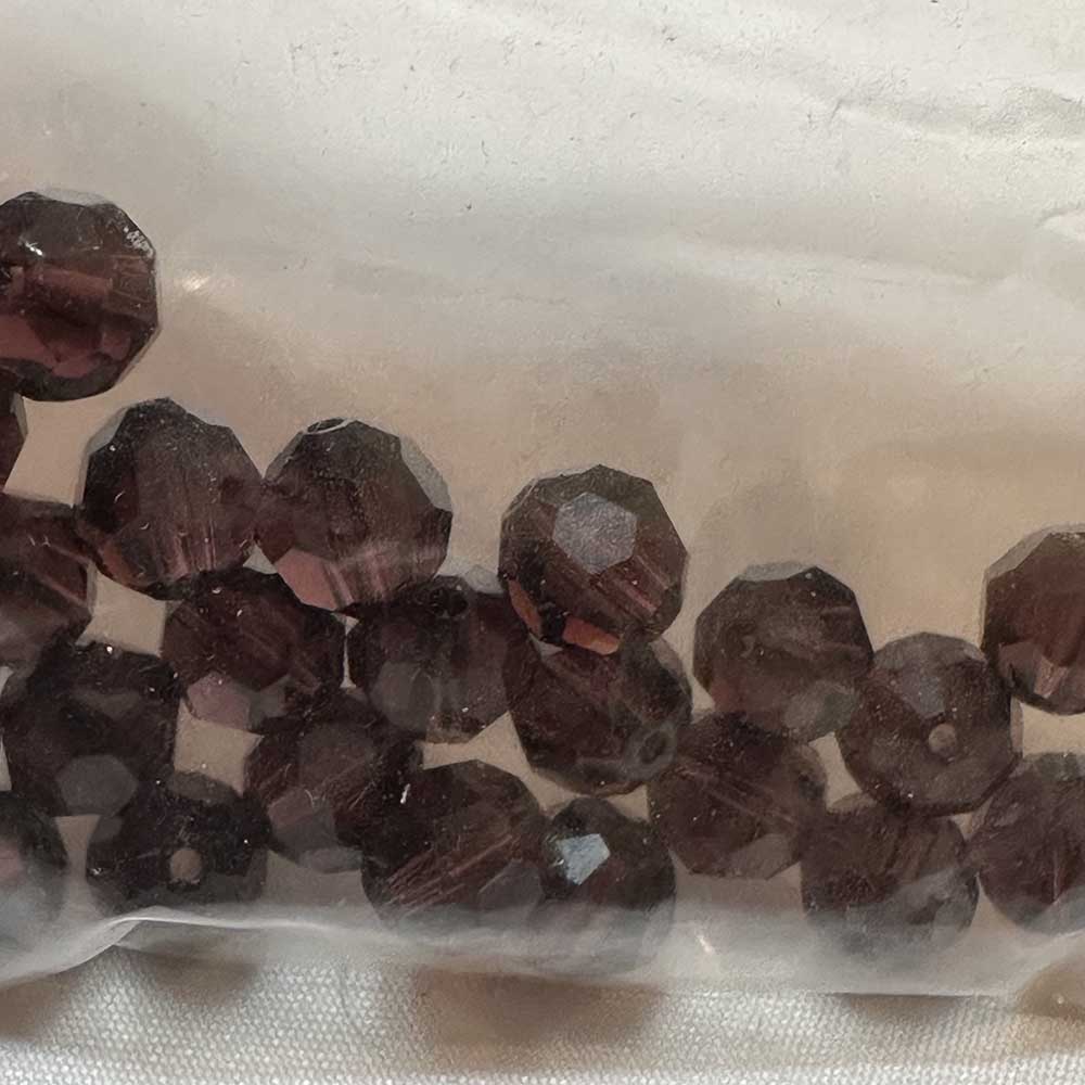 Burgandy 8mm Round Crystal Beads