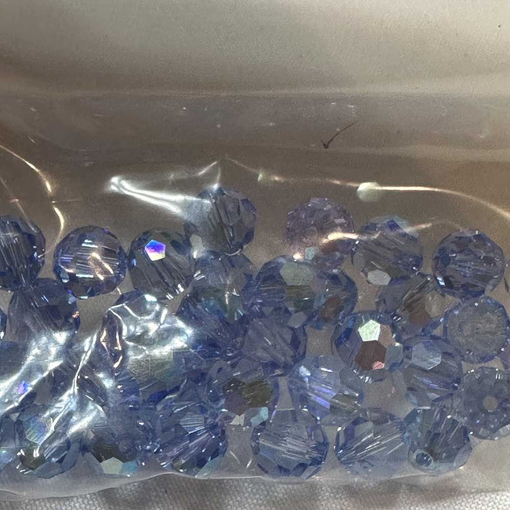 Periwinkle AB 6mm Round Crystal Beads