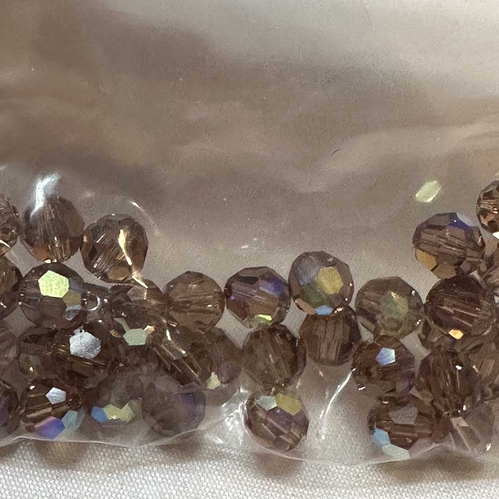 Light Topaz AB 6mm Round Crystal Beads