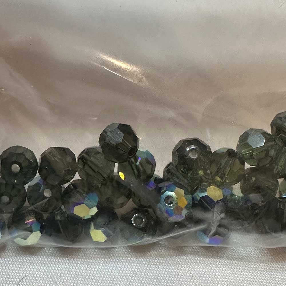 Dark Teal AB 6mm Round Crystal Beads