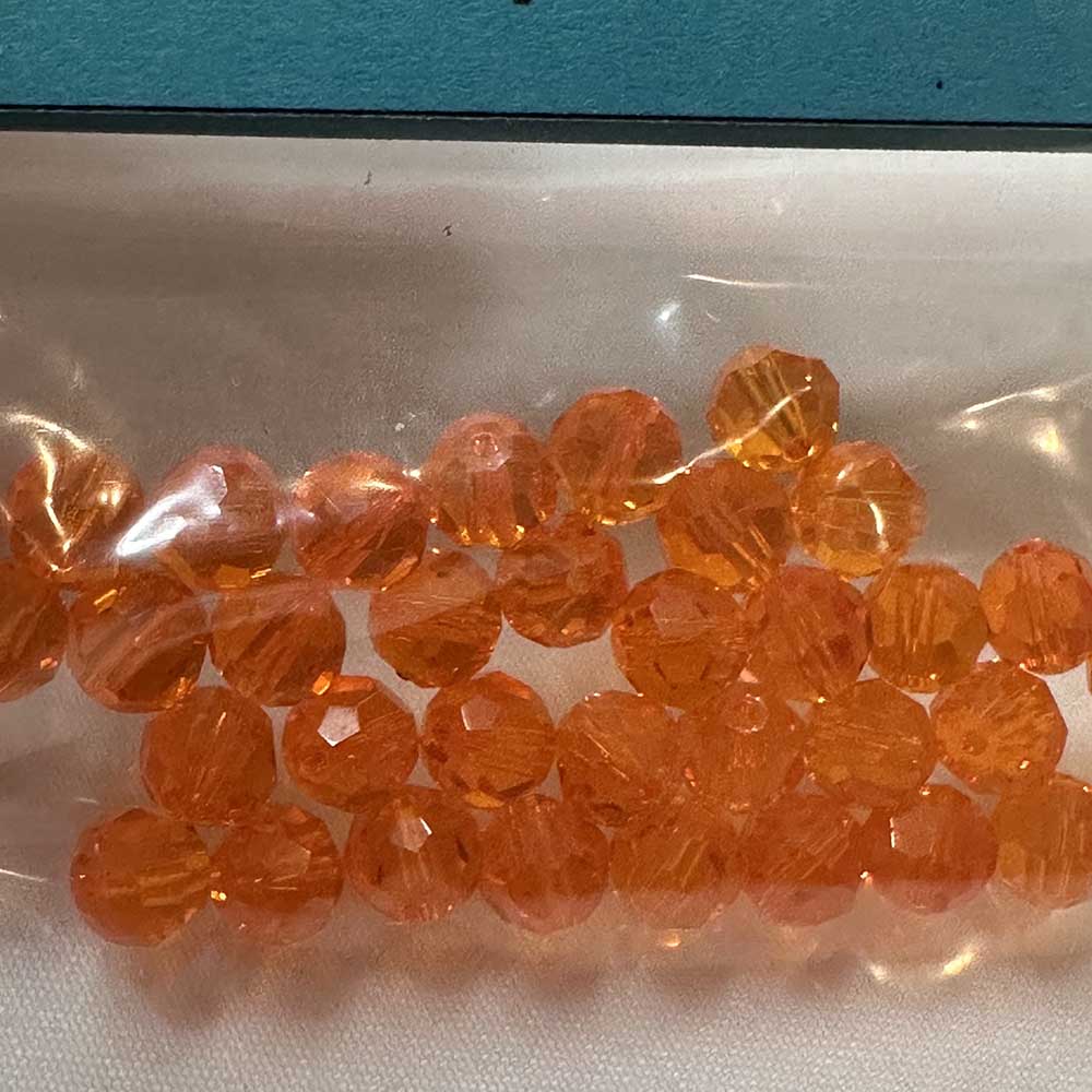 Sun Orange 6mm Round Crystal Beads