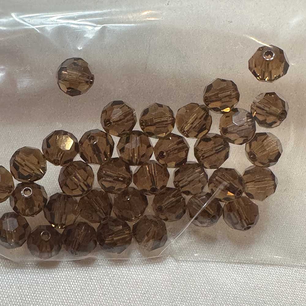 Adobe Brown 6mm Round Crystal Beads