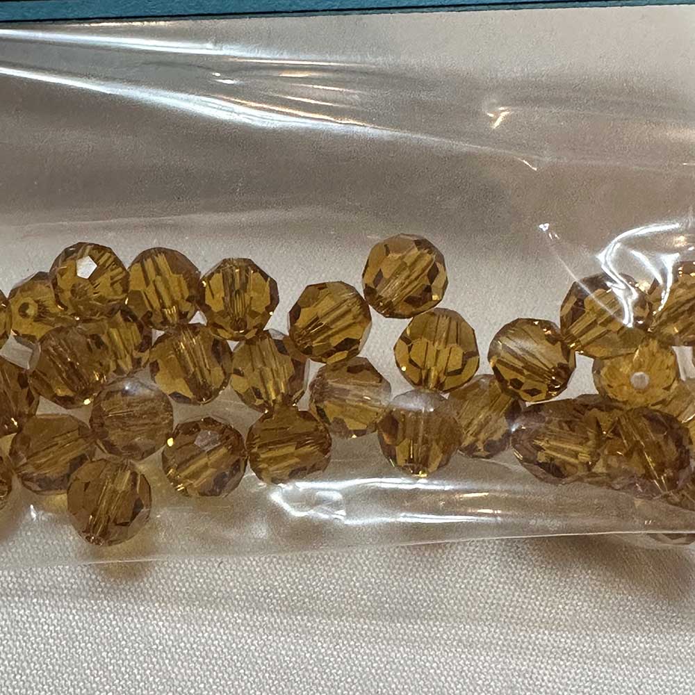 Honey 6mm Round Crystal Beads