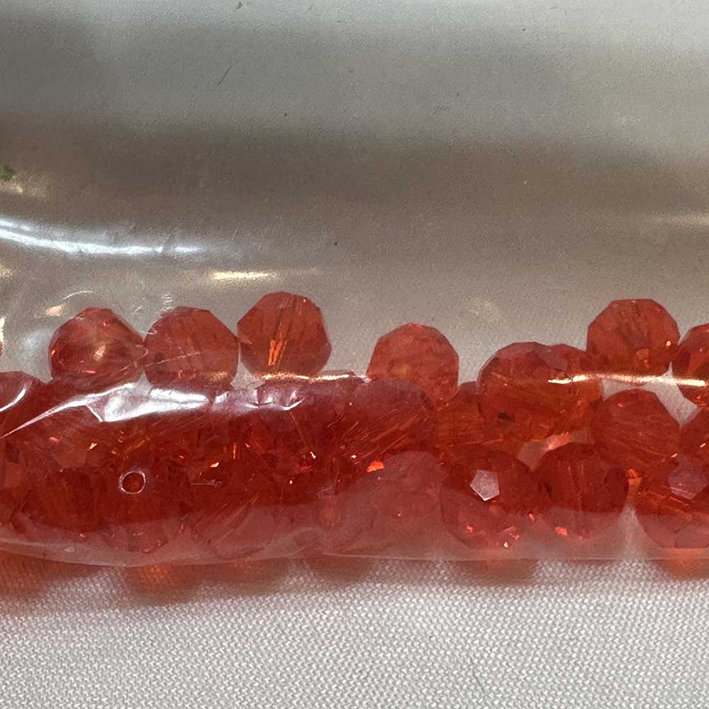 Blaze Orange 6mm Round Crystal Beads