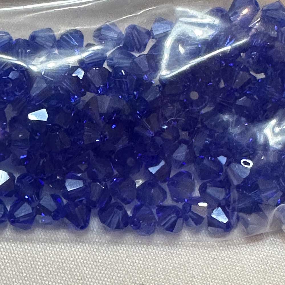 Cobalt Blue 4mm Bicone Crystal Beads