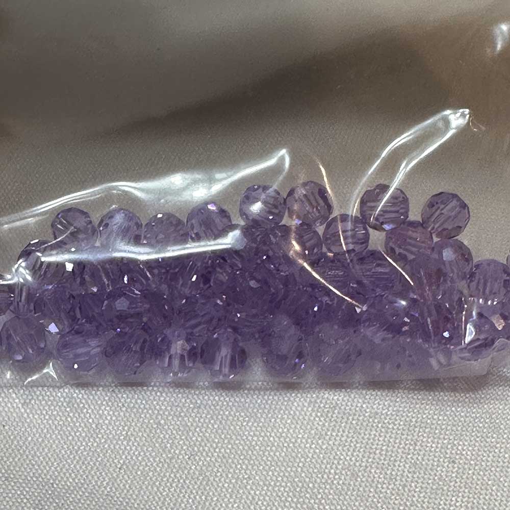 Lavender 4mm Round Crystal Beads