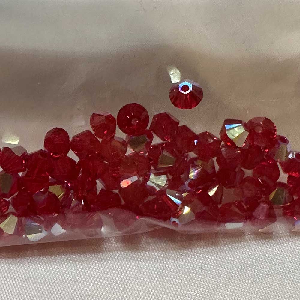 Fuchsia AB 4mm Bicone Crystal Beads