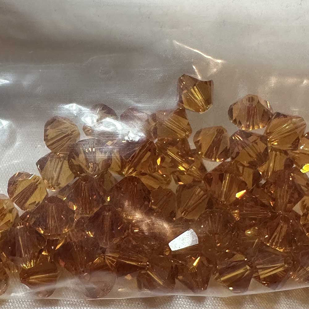 Topaz 6mm Bicone Crystal Beads