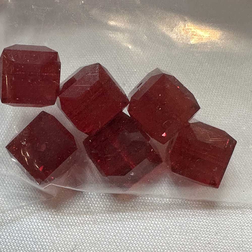 Ruby 8mm Cube Crystal Beads