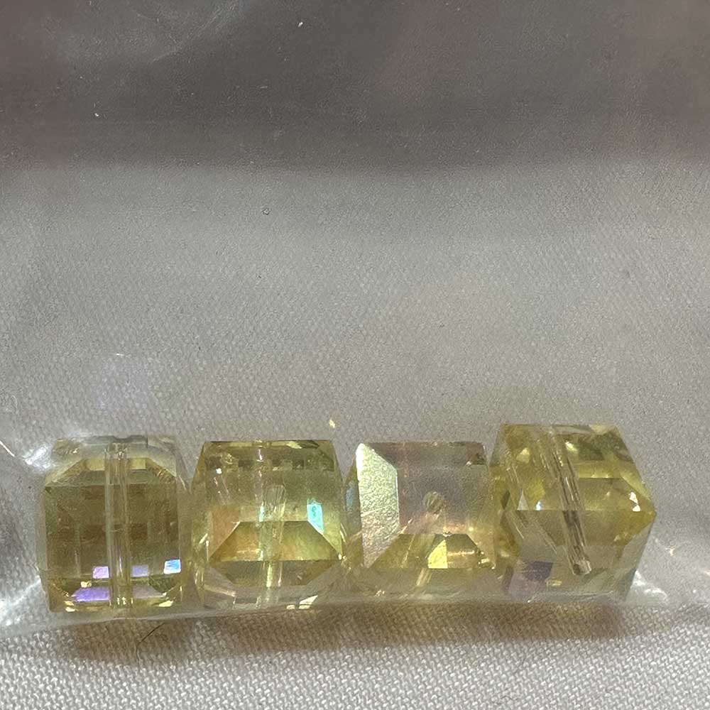 Jonquil 8mm Cube Crystal Beads