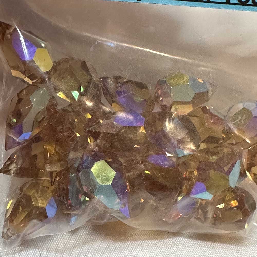 Topaz AB 8x14 Top Drilled Teardrop Crystal Beads