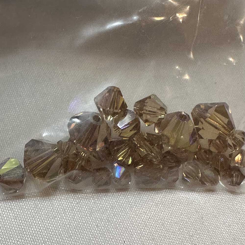 Light Topaz AB Bicone Mixed Size Crystal Beads