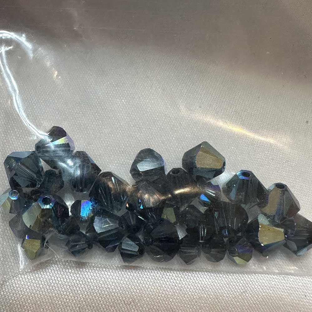 Blue Crystal AB Bicone Mixed Size Crystal Beads