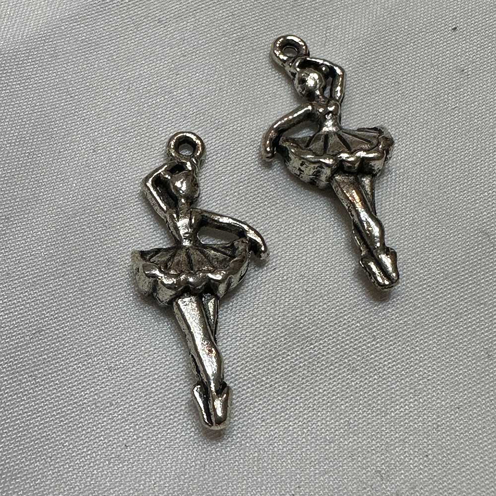 Double Sided Ballerina Relever Antique Silver Finish