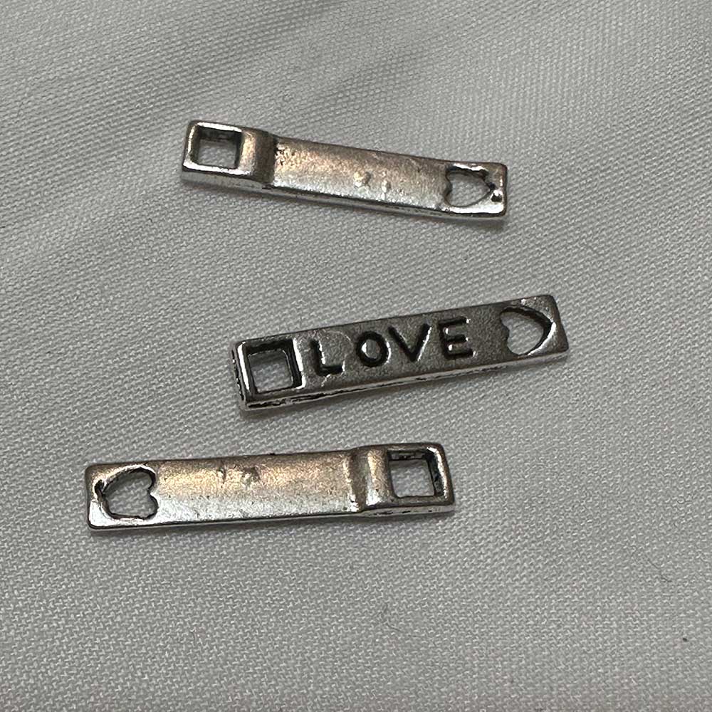 Love 2 Eye Bracelet Charm Silver Finish