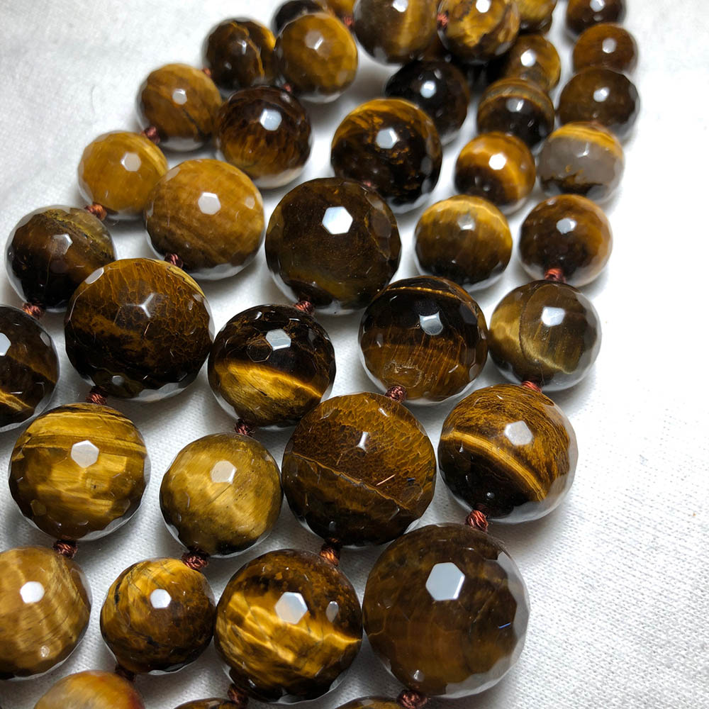 Graduated Faceted Tigereye Beads