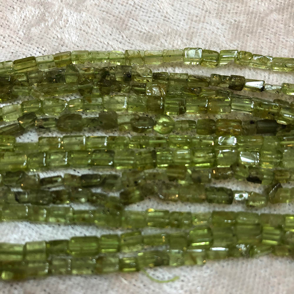 Small Peridot Rectangle Beads 2mm x 4mm