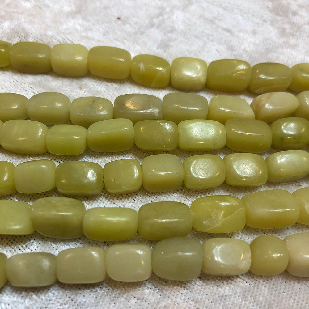 Large Olive Jade Rectangle 8mm x 12mm