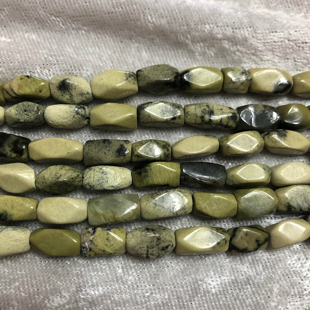 Cheetah Jasper Faceted Tube Beads 10mm x 5mm