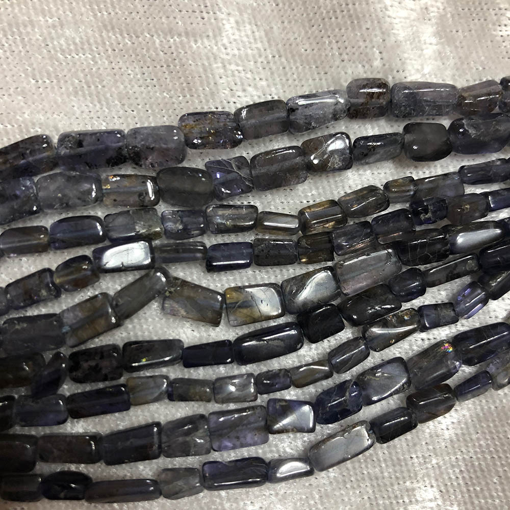 Flat Iotalite Rectangle Beads 5mm x 6mm