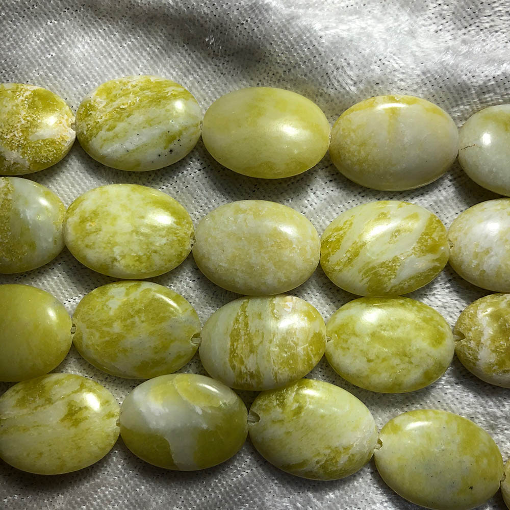 Medium Pineapple Jasper Flat Oval Beads 12mm x 16mm