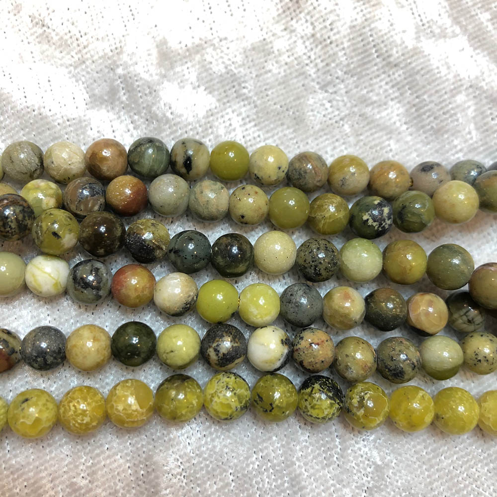 Yellow Turquoise Round Beads 6mm