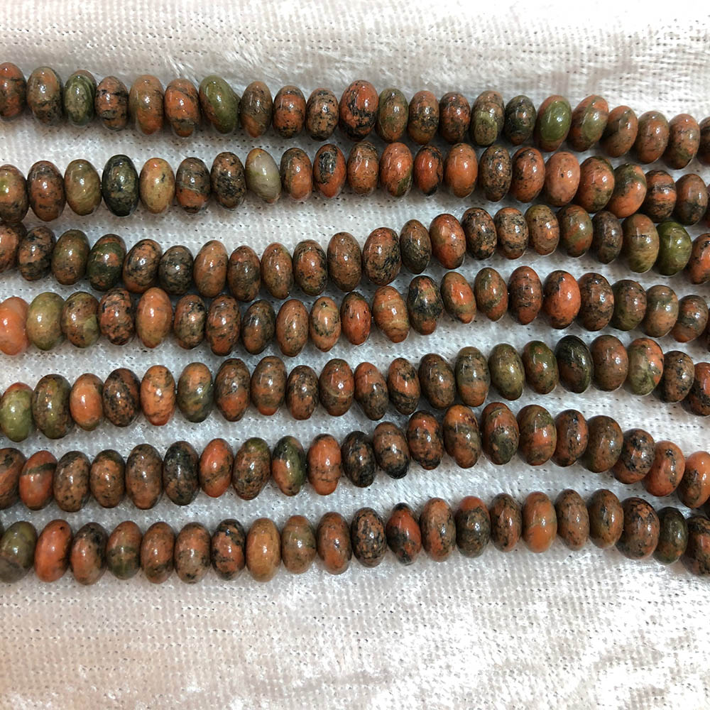 Unakite Rondelle Bead 6mm