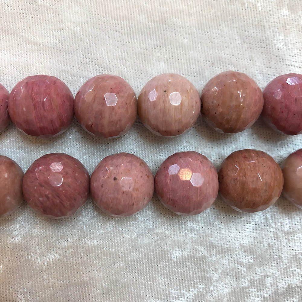 Rhodocrosite Faceted Round Beads 18mm