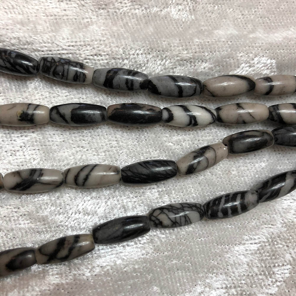 Spiderweb Jasper Tapered Tube Beads 12mm