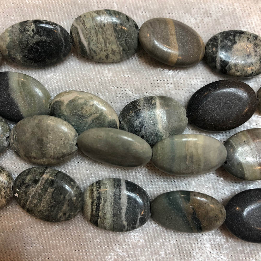 1 strand Zebra Jasper Oval Beads 13mm x 18mm