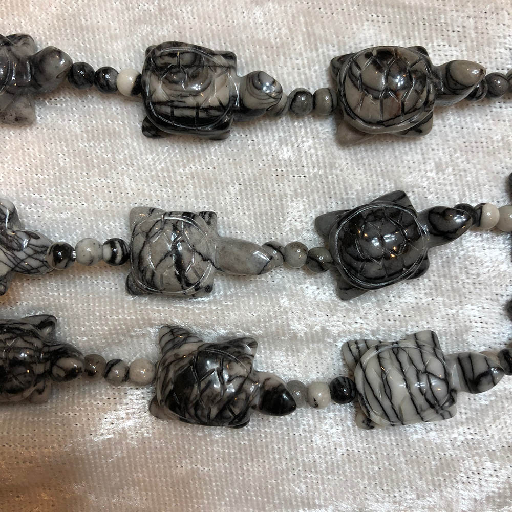 Zebra Jasper Turtle Beads