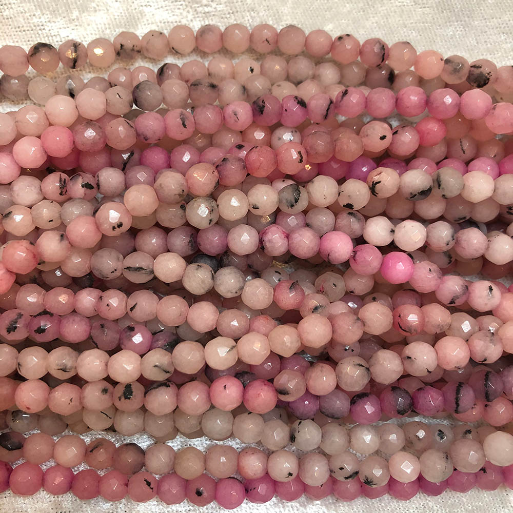 Pink Dyed Faceted Quartz Beads 6mm