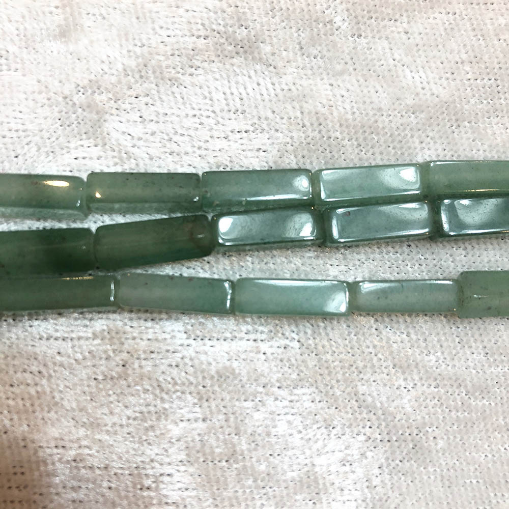 Green Aventurine Square Tube Beads 12mm