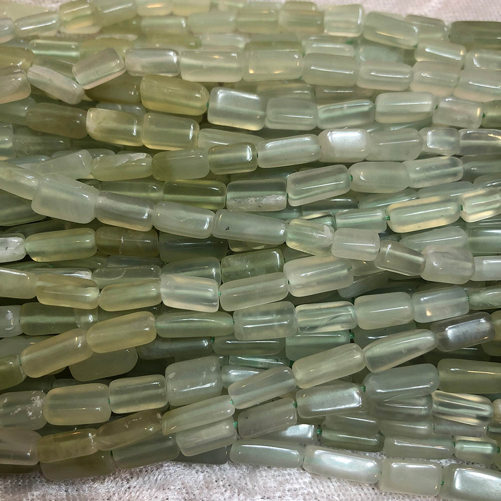 Light Green Dyed Quartz Tube Beads 8mm